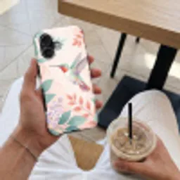Kolibrie - Vliegen - Natuur - Illustratie - Kleurrijk Toughcase MagSafe Apple iPhone 17 klein -Sfeer1M