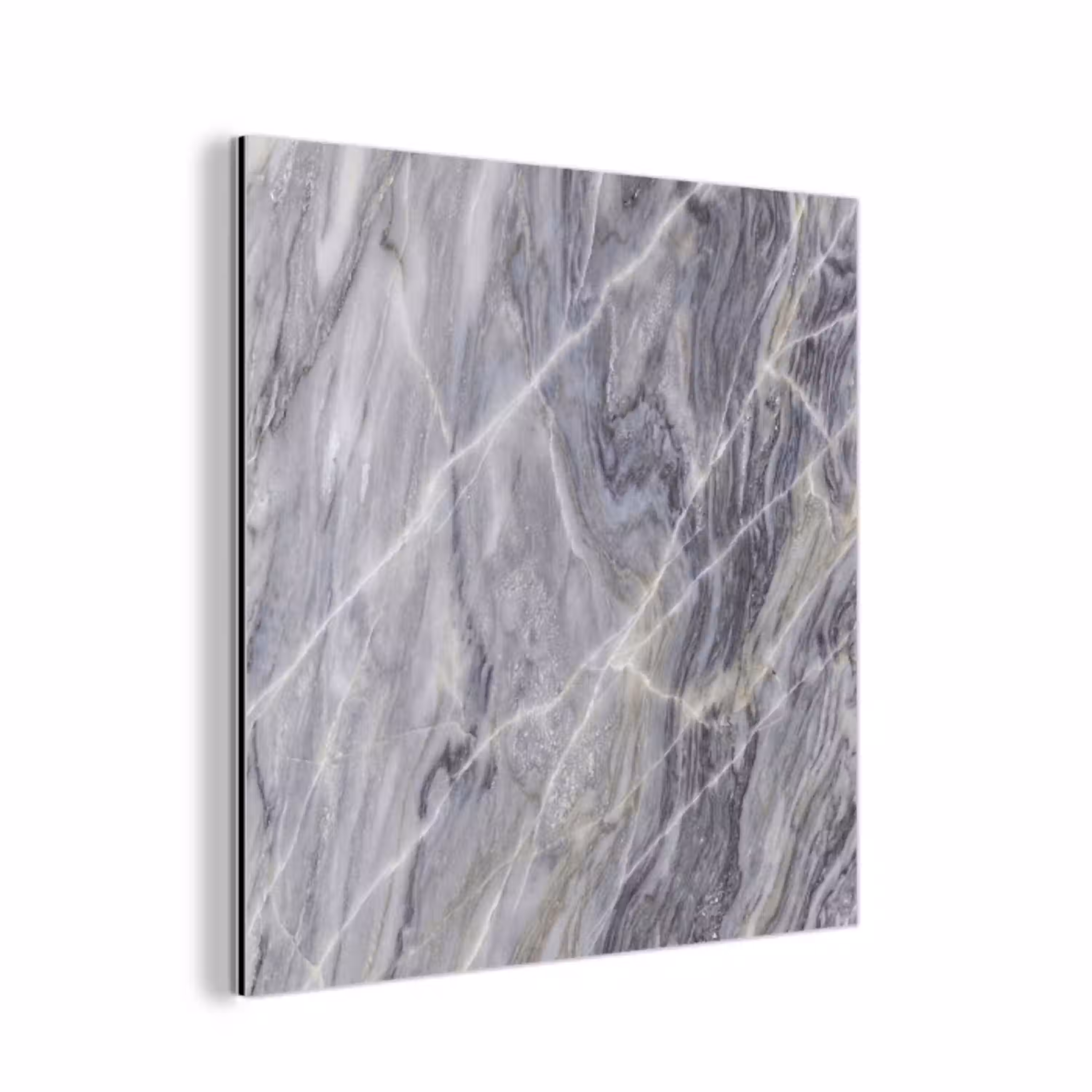 Marmer - Ader - Patroon - Abstract - Grijs aluminium wit klein -3d
