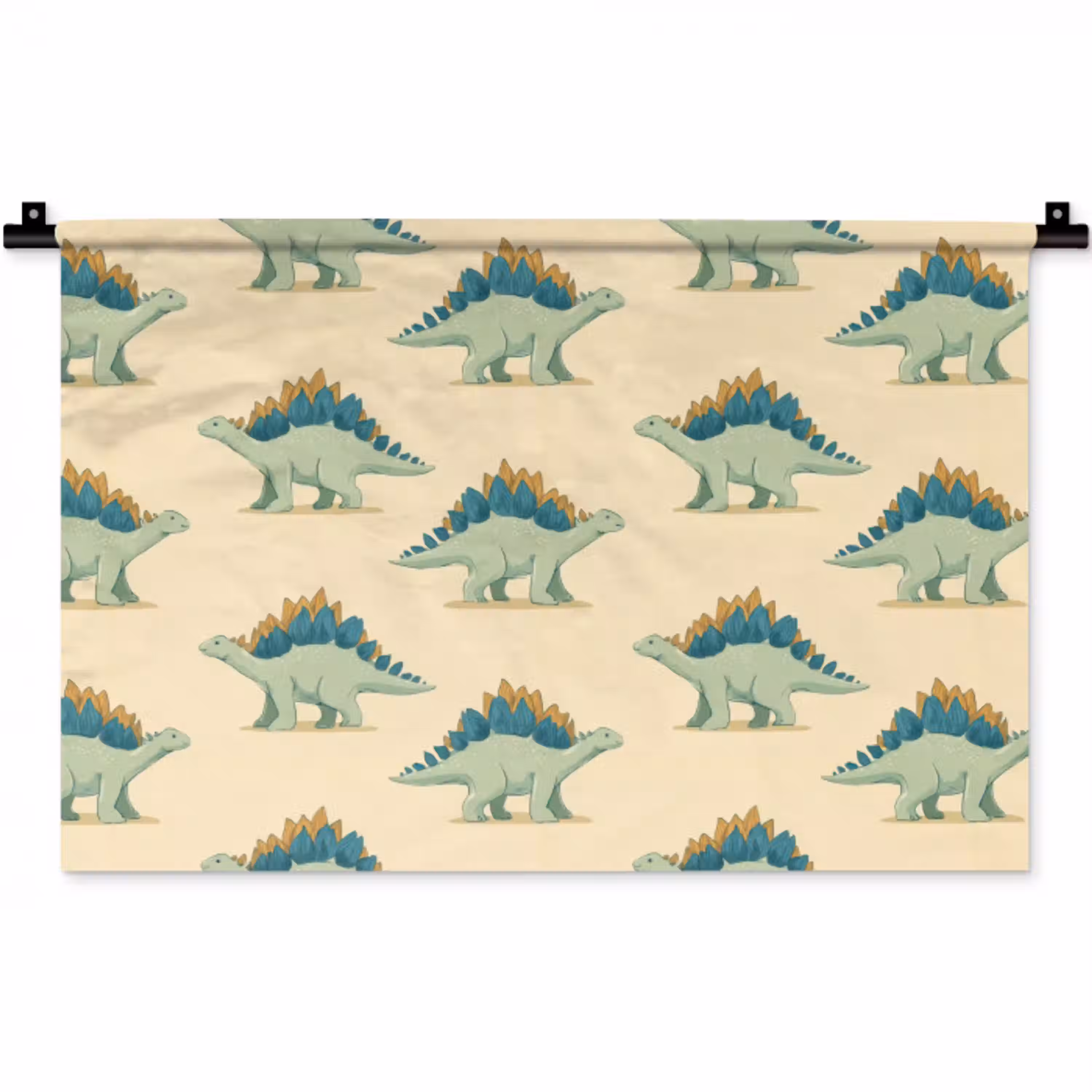 Dino - Patroon - Groen Wandkleed katoen klein 269 -zz3d