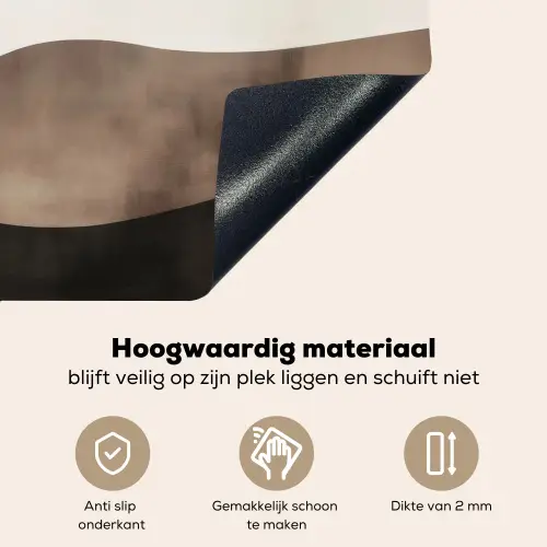 Abstract - Landschap - Golven - Crèmekleur Inductie beschemer met haakjes klein -ky-onderkant-nl