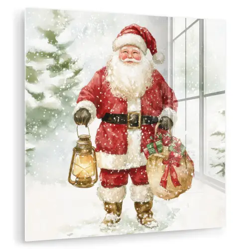 Kerstman- Winter - Sneeuw - Wit - Rood plexiglas 5mm klein -zzzproduct_nieuw
