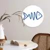 Vis - Minimalistisch - Blauw - Lijn Wandcirkel kunststof plaat 5mm dik klein -sfeer4
