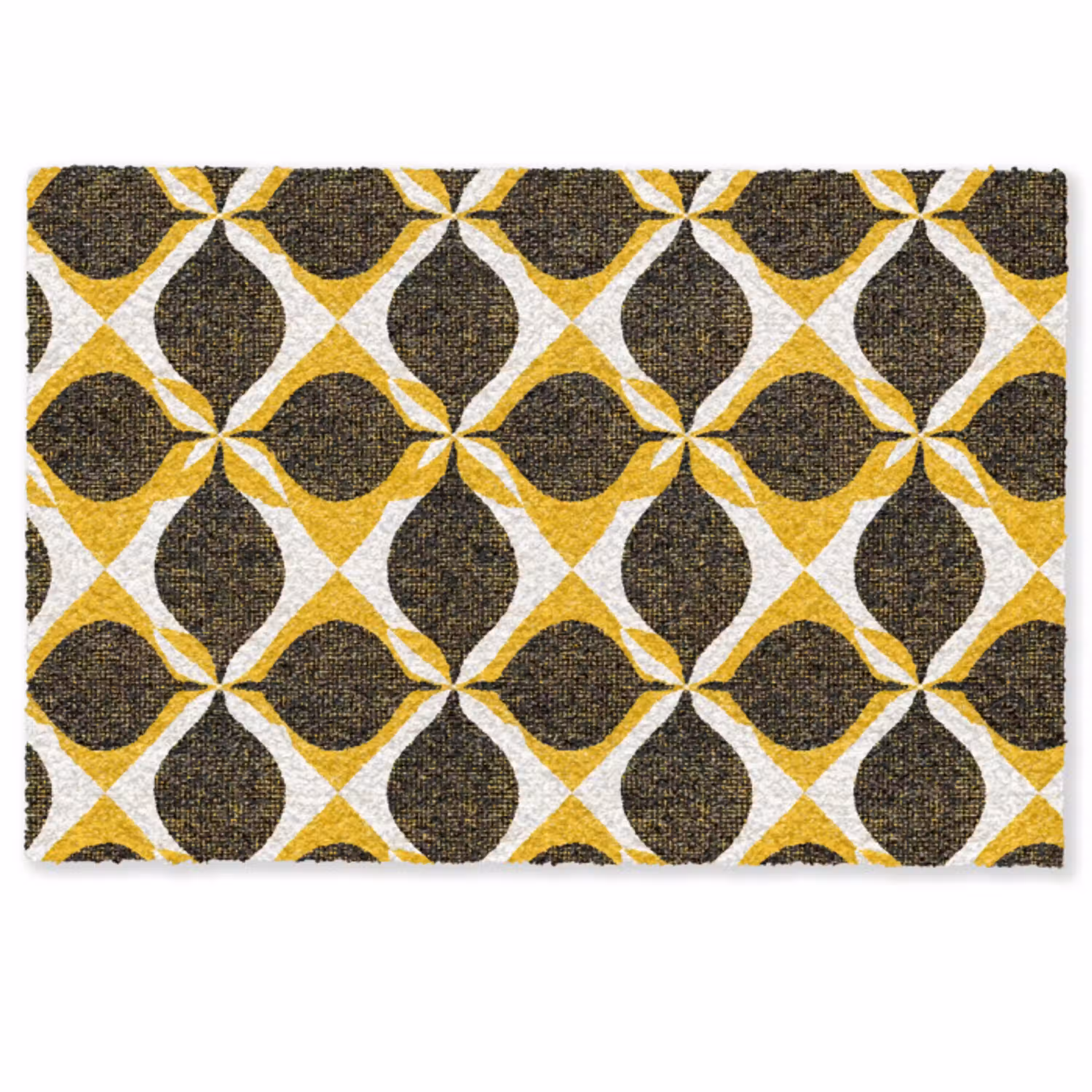Geel - Zwart - Geometrisch - Retro - Textuur Deurmat klein 898 -zkaufland3d