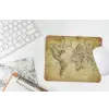 Wereldkaart - Vintage - Antiek - Bruin - Papier muismat rubber klein -witbureau