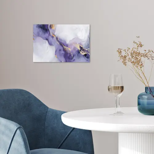 Paars - Modern - Marmer - Abstract poster papier klein -sfeer3
