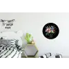 Pastel - Bloemen - Glazen - Vaas Wandcirkel aluminium klein -kinderkamer
