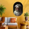 Tijger - Kokskleding - Bruin Wandcirkel Ovaal Glas middel -sfeer4