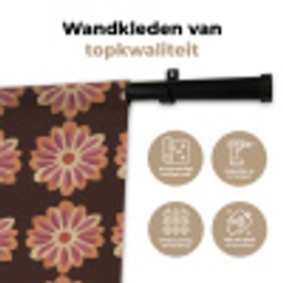 Bloemen - Patroon - Bruin Wandkleed katoen klein 269 -sfeer2