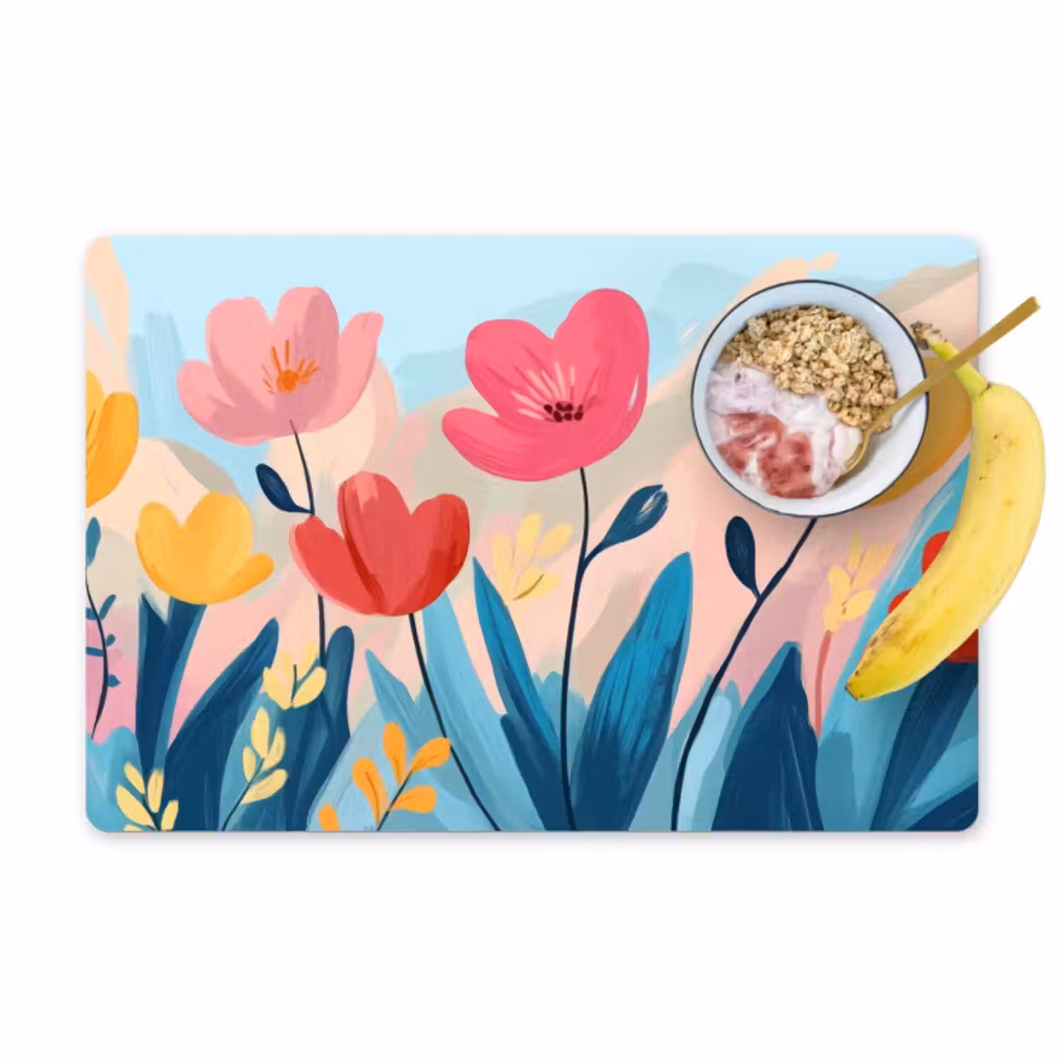 Tischset - 6 Stück - Illustration - Blumen - Farbenfroh