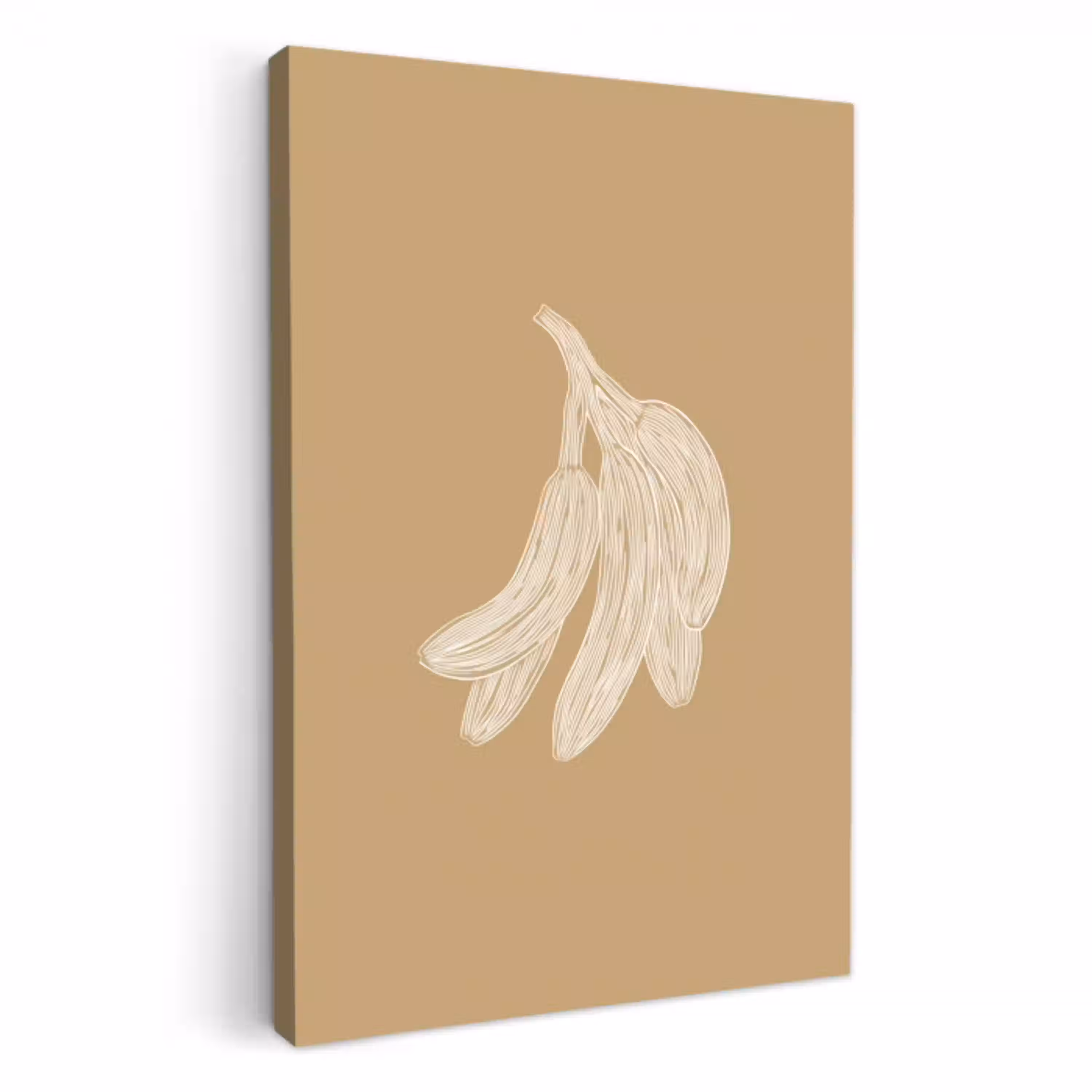 Bananen - Beige - Lijntekening - Minimalistisch KitchenYeah - Keuken - Canvas klein -3d