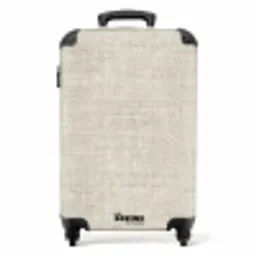 Linnen - Textuur - Beige NBS - Handbagage koffer - Volwassenen Unisex middel -productfoto_recht