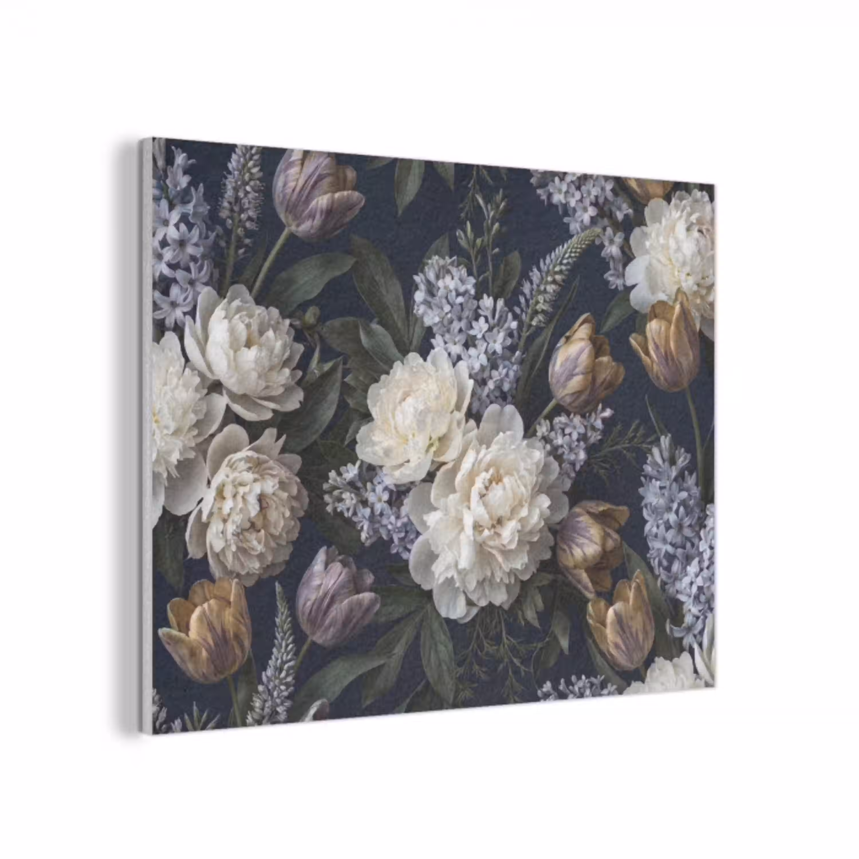 Bloemen - Donker - Elegant - Natuur - Wit PET vilt klein -3d