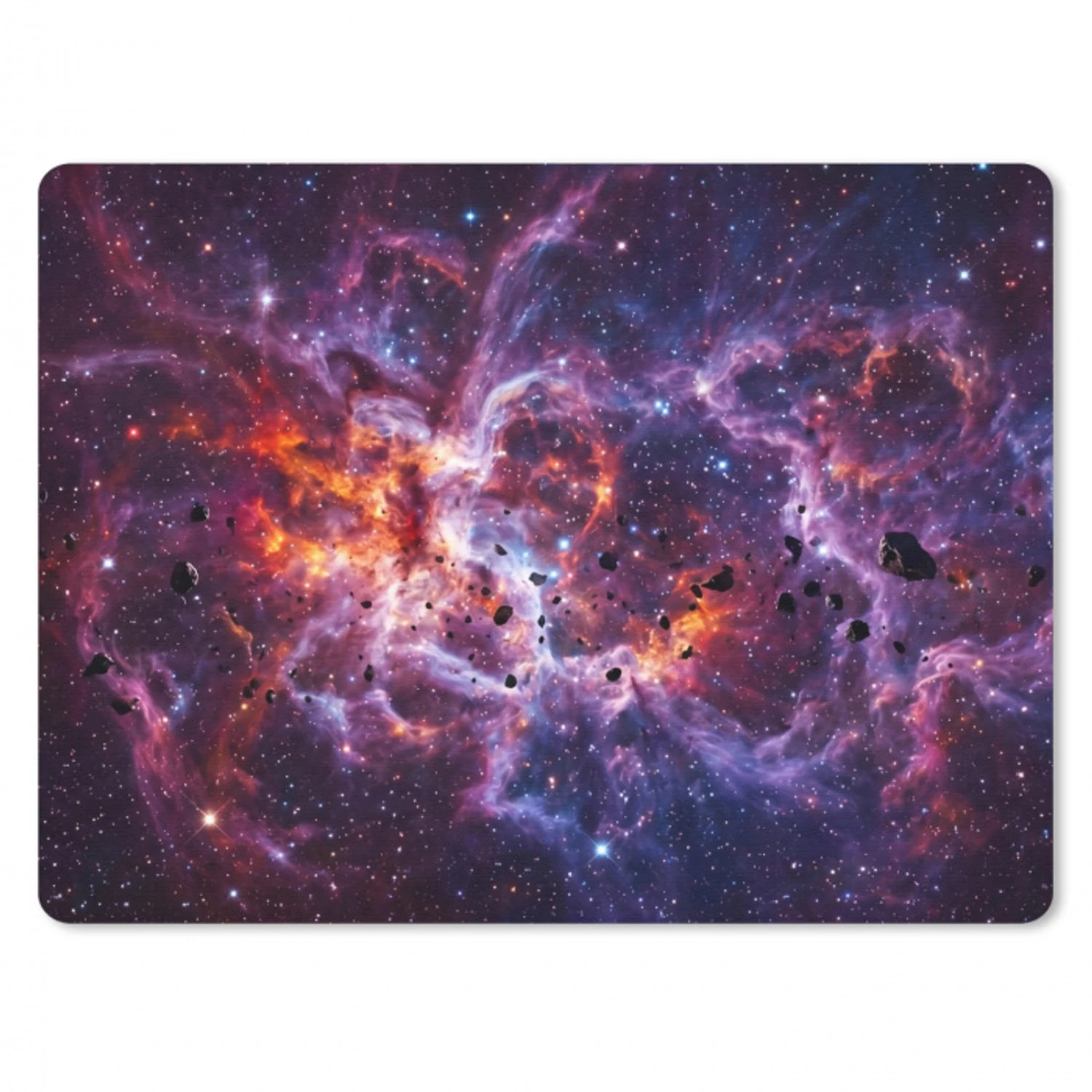 Space - Stars - Abstract - Colorful muismat rubber klein -3d