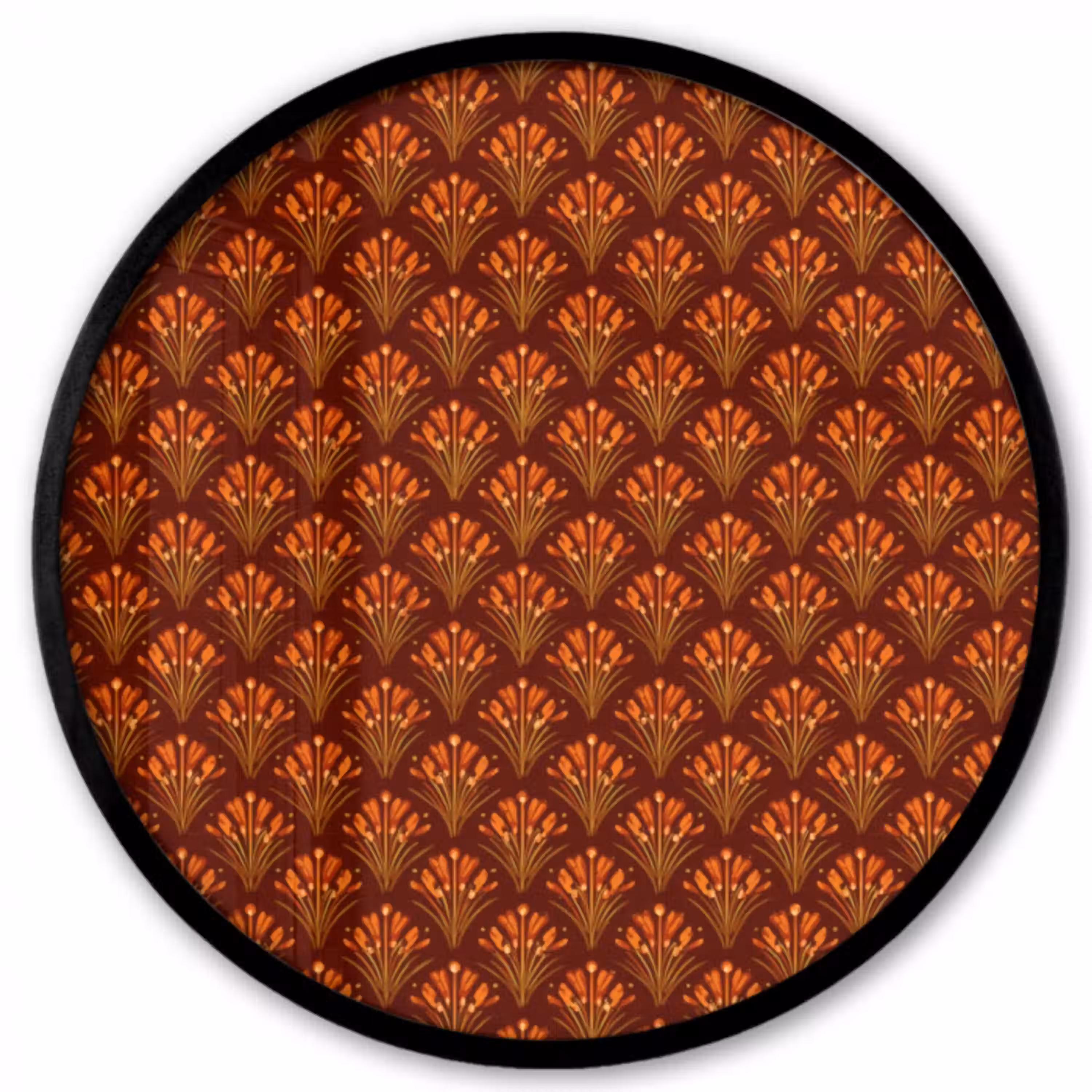 Waaiers - Art Deco - Botanisch - Roestbruin - Oranje Fotolijst rond zonder passe partout klein 856 -3d