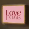Love - Roze - Spiegeling Light Box met batterij (Wandlamp) middel -z3d_website