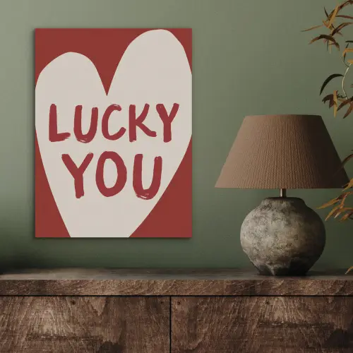 Lucky - Hart - Rood PET vilt klein -sfeer2