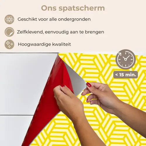 Geel - Patroon - Geometrisch keuken achterwand spatscherm klein 900 -spatscherm_NL
