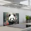Panda - Wilde dieren - Bloemen - Natuur keuken achterwand spatscherm klein -3d_schuin