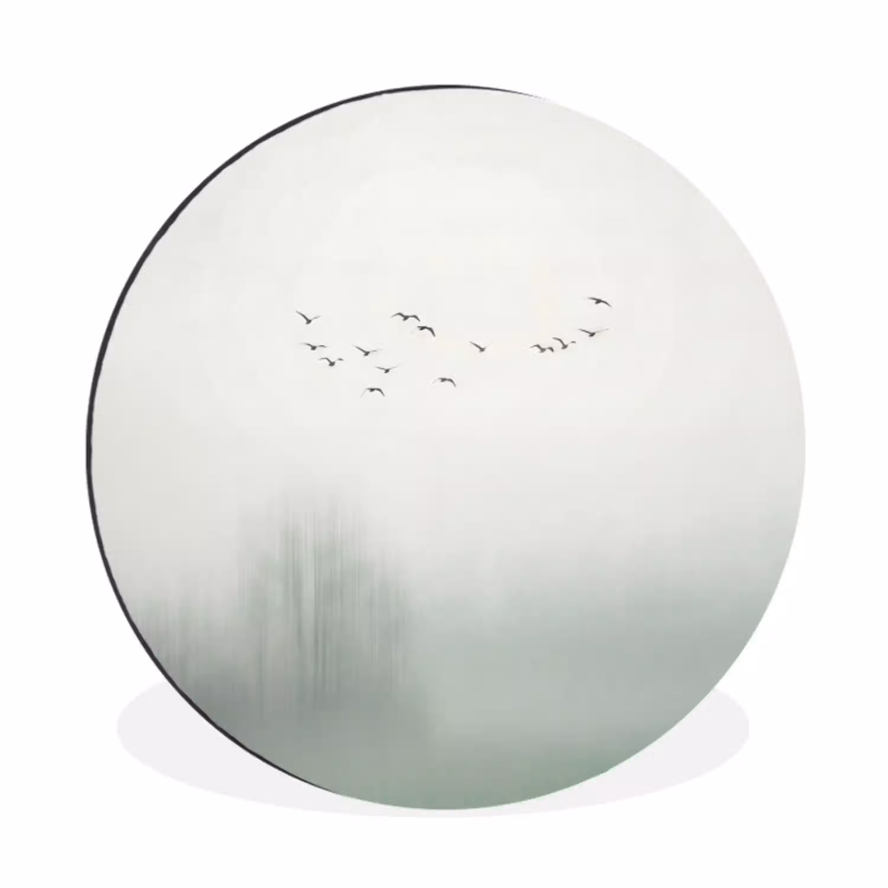 Vogel - Vlucht - Natuur - Minimalistisch Wandcirkel aluminium klein -3d