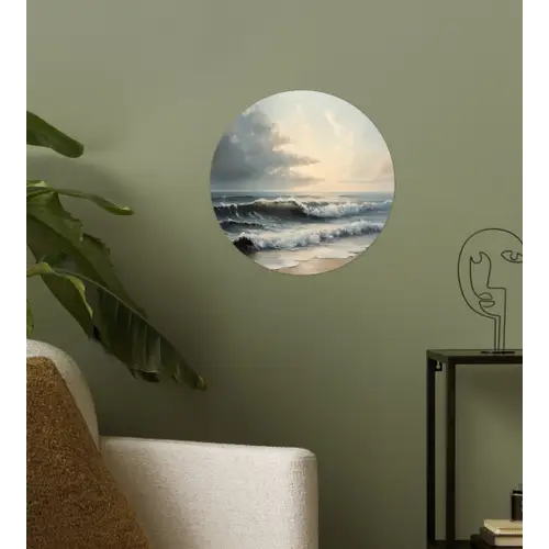 Strand - Zee - Zonsondergang Wandcirkel behangsticker klein -sfeer2