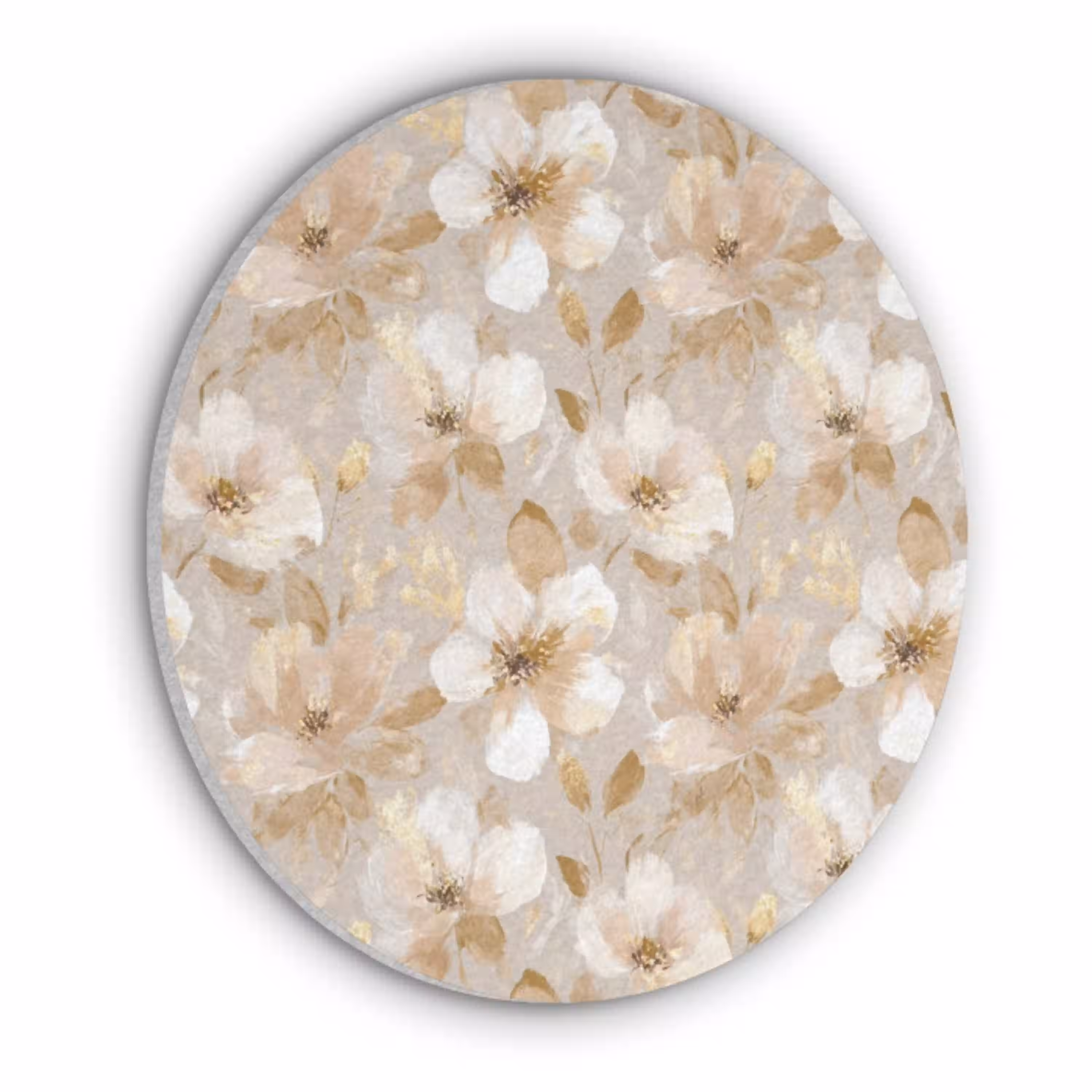 Bloemen - artistiek - Goud Akoestische PET Vilt - Rond klein 838 -3d