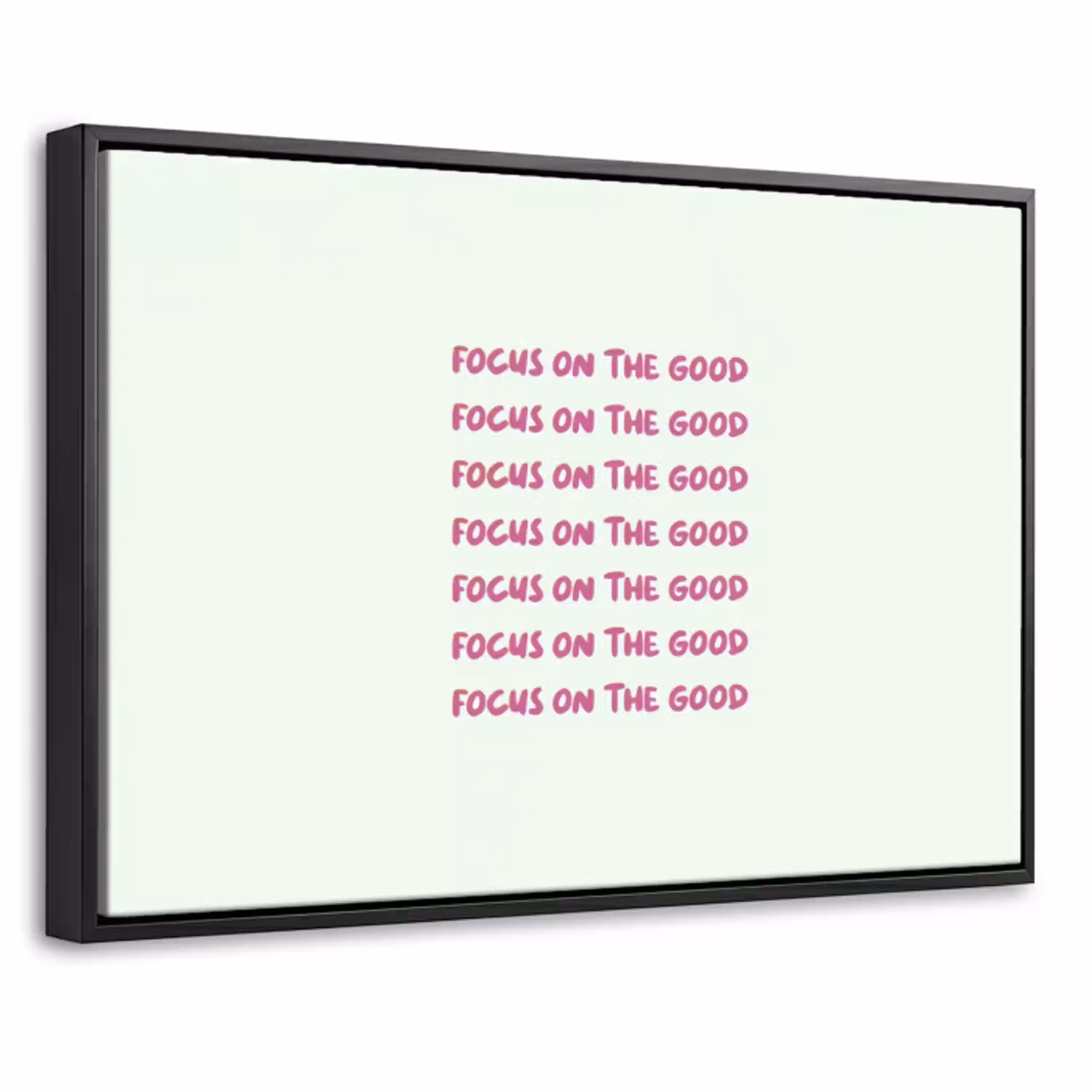 Focus on the good - Roze Canvas met baklijst klein -threedimensional_3d_global