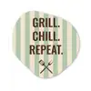 Quote - Strepen - Grill Wandcirkel Organisch Aluminium middel -3d