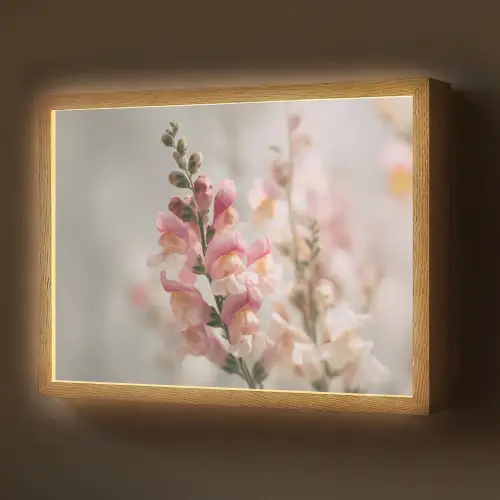 Bloem - Leeuwenbek - Roze - Stengel Light Box met batterij (Wandlamp) middel -z3d_website