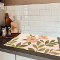 Grafisch - Bloemen - Roze Inductie beschermer vinyl 3mm klein -sfeer3