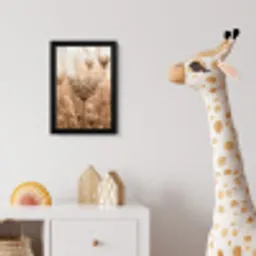 Schermbloem - Droogbloem - Winter - Beige - Minimalistisch fotolijst zwart zonder passe partout klein -usfeer4_kinderkamer