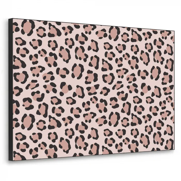 Vlekken - Beige - Luipaard Textielframe zwart klein 947 -3d
