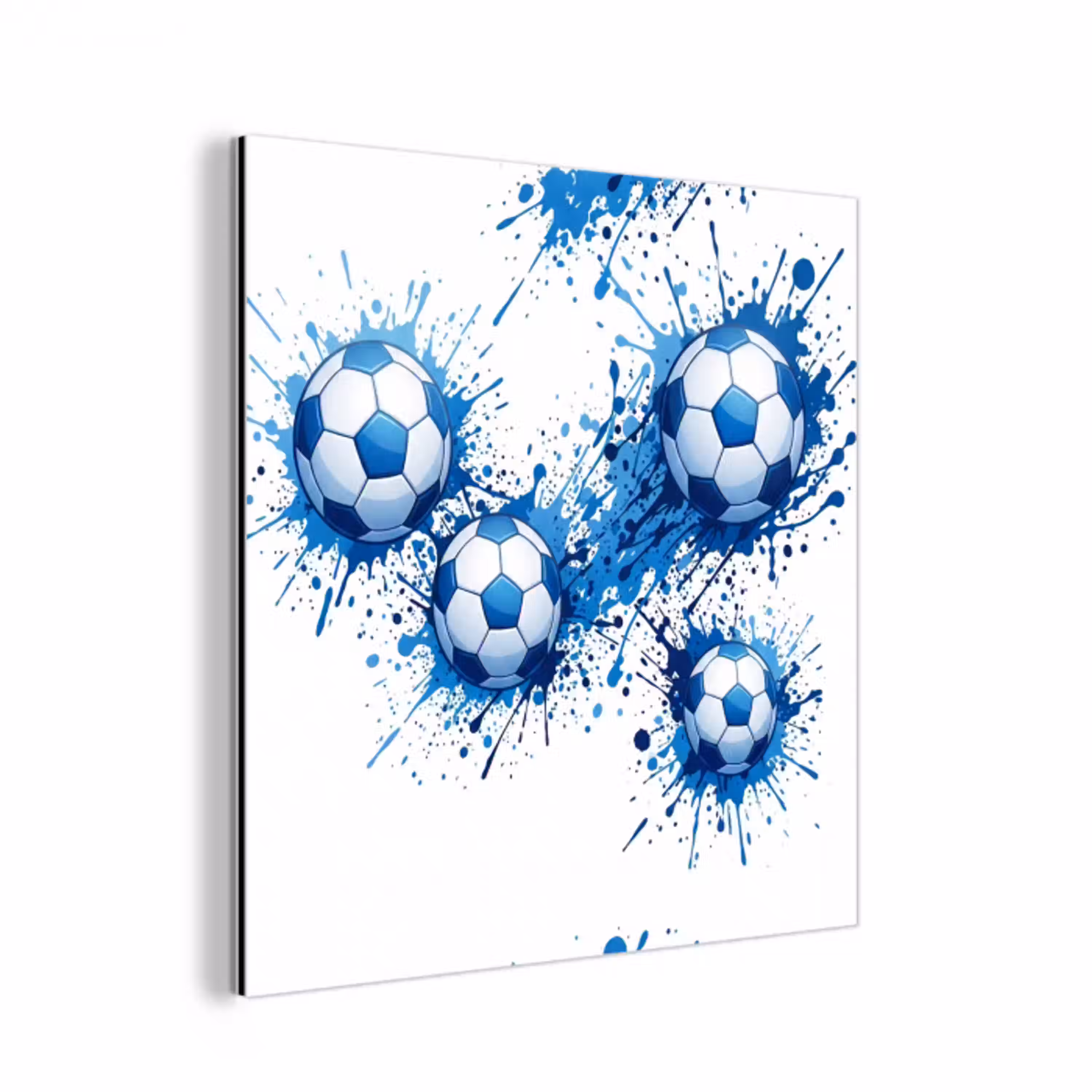 Voetballen - Verf - Sport - Blauw aluminium wit klein -3d