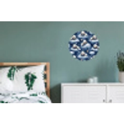 Panda's - Slapen - Blauw Wandcirkel aluminium klein 190 -slaapkamer
