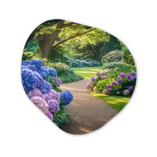 Hortensia- Park - Pad Wandcirkel Organisch Plexiglas middel -3d