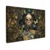 Vrouw - Bladeren - Goud - Vlinders Tuinposter op houten frame 2 cm dik klein -3d