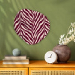 Zebra - Motief - Bordeaux - Rood Wandcirkel Organisch Forex 3mm klein 629 -sfeer2