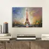 Eiffeltoren - Schilderij - Olieverf - Parijs aluminium wit klein -sfeer1