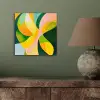 Abstract - Geel - Roze - Groen aluminium wit klein -sfeer2