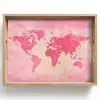 Wereldkaart - Roze - Vaag Dienblad Rechthoek middel -z3d_shopping