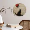 Street art - Kat - Ballon - Graffiti - Banksy Wandcirkel kunststof plaat 5mm dik klein -sfeer4