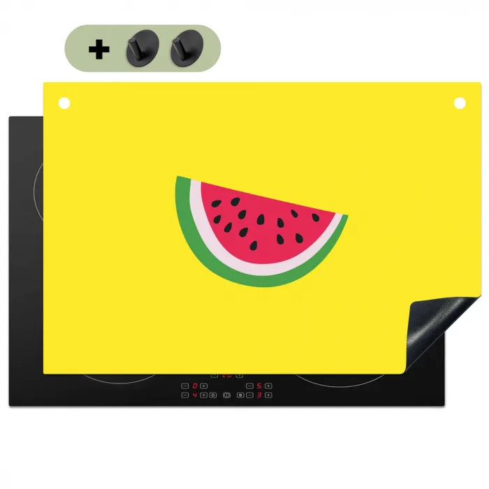 Fruit - Watermeloen - Geel Inductie beschemer met haakjes klein -3d