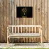 Goudbruine - Bladeren - Vaas - Herfstachtig Tuinposter op houten frame 2 cm dik klein -sfeer4