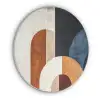 Abstract - Vormen - Donkerblauw Akoestische PET Vilt - Rond klein -3d