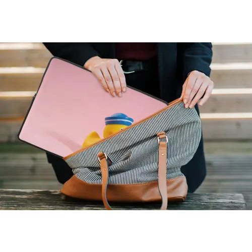 Matroos - Eend - Roze laptophoes neopreen klein -tas