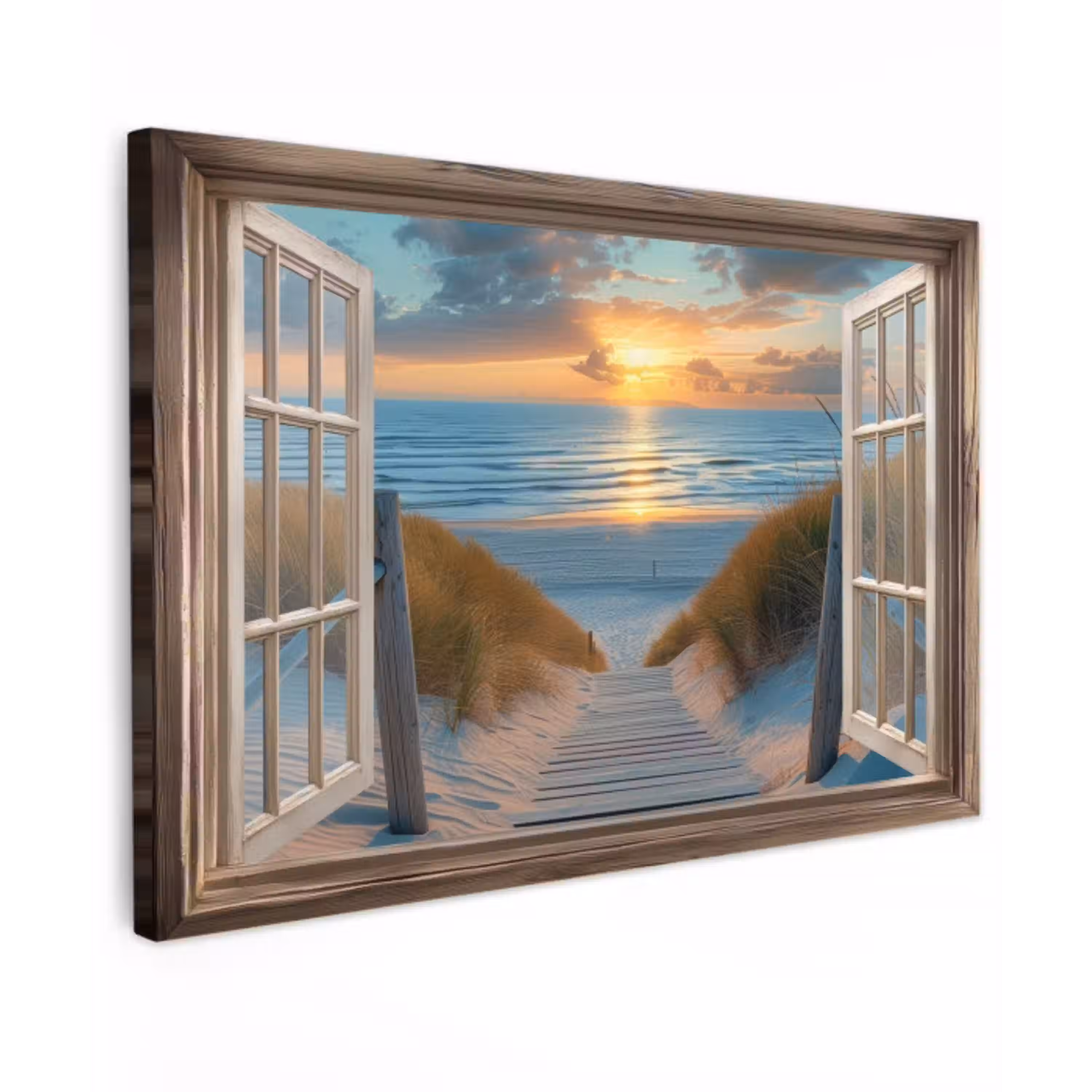 Doorkijk - Strand - Pad - Zonsondergang canvas 2cm klein -z3d