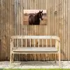 Paard - Zonsondergang - Bruin Tuinposter op houten frame 2 cm dik klein -sfeer4