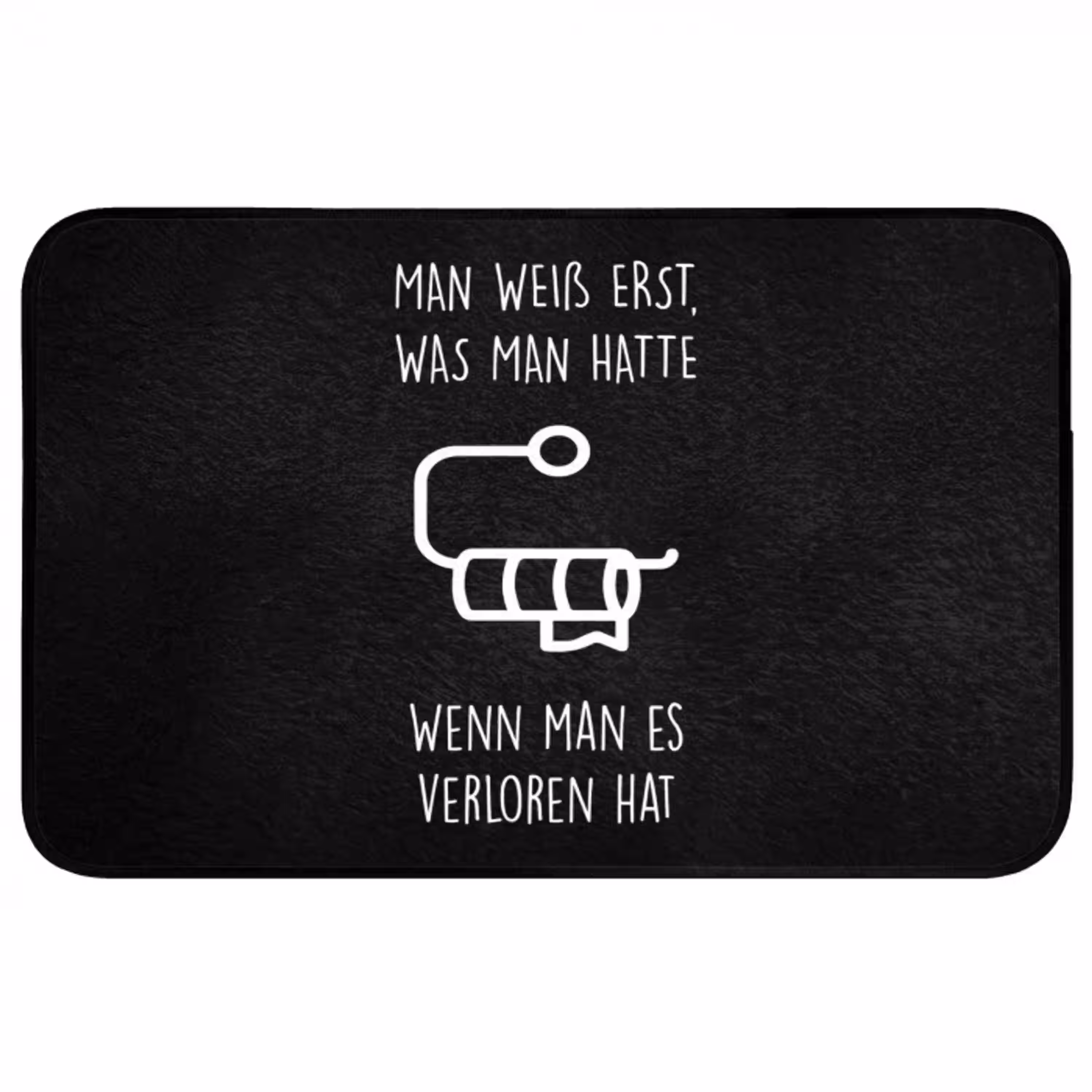 Quotes - WC papier - Zwart - Humor WCmat middel -3d