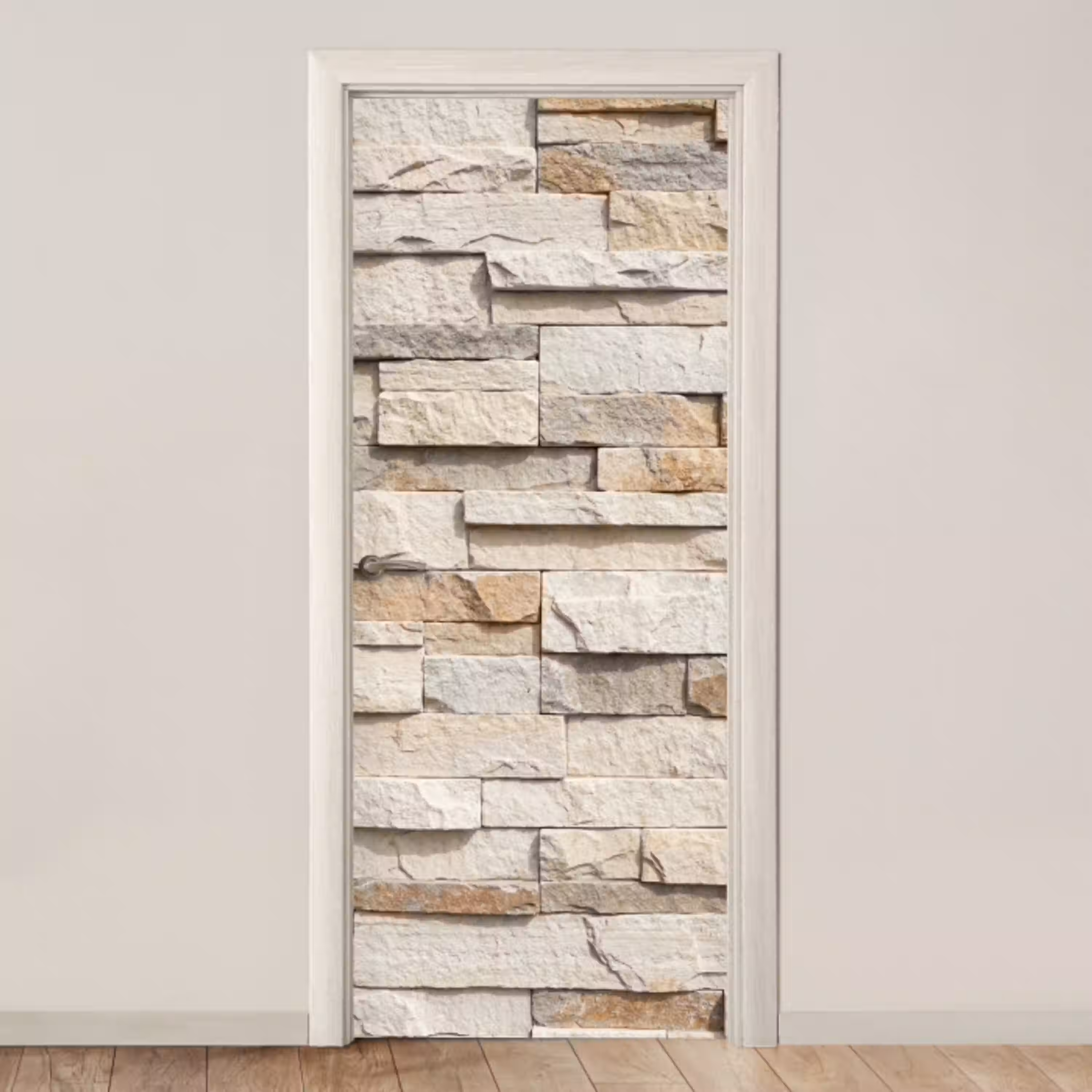 Steen - Muur - Textuur - Rustiek - Beige deurposter klein -3d_beige