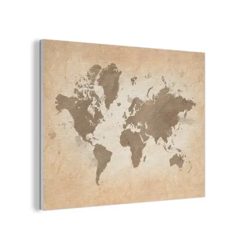 Wereldkaart - Beige - Bruin PET vilt klein -3d