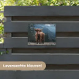 Hooglander in de Bergen tuinposter los doek klein -sfeer3